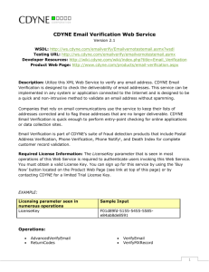 CDYNE Email Verification Web Service