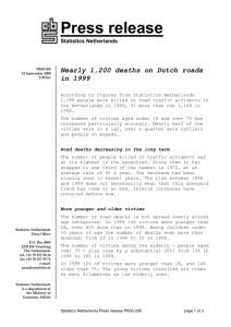 Nearly 1200 deaths on Dutch roads in 1999