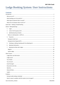 Lodge Booking System: User Instructions