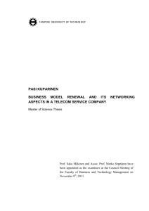 pasi kuparinen business model renewal and its networking