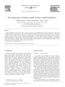 The entrepreneur's business model: toward a unified