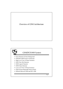 Overview of GSM Architecture GSM/DCS1800 System