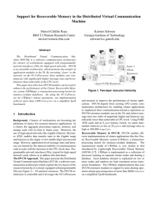 Support for Recoverable Memory in the Distributed Virtual