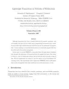 Lightweight Transactions on Networks of Workstations