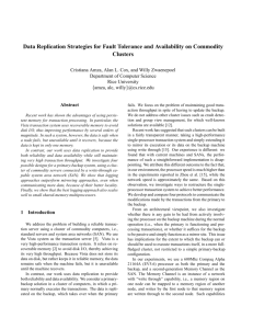 Data Replication Strategies for Fault Tolerance and Availability on