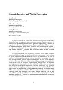 Economic Incentives and Wildlife Conservation