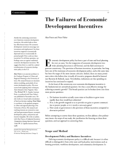 The Failures of Economic Development Incentives