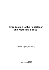 Introduction to the Pentateuch and Historical Books