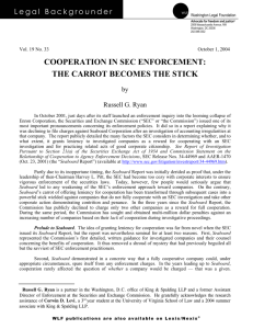 cooperation in sec enforcement: the carrot