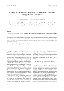 A Study of the Factors Affecting the Foaming Properties of Egg White