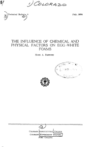 the influence of chemical and foams physical factors on egg