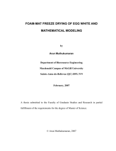 foam-mat freeze drying of egg white and