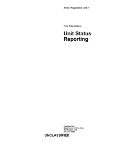 Unit Status Reporting - Tennessee State Guard