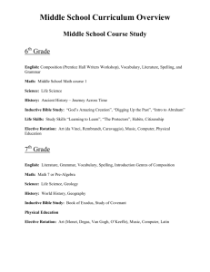Middle School Curriculum Overview