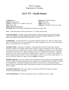 GLY 171 -- Earth Science