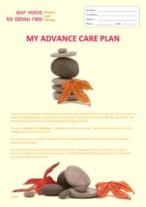 my advance care plan - Advance Care Planning