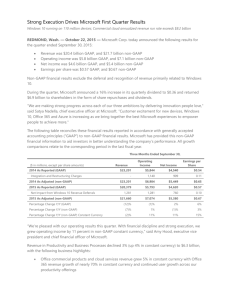 Strong Execution Drives Microsoft First Quarter Results