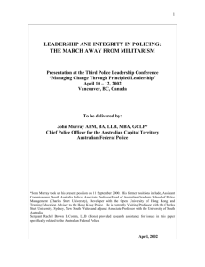 leadership and organisational integrity
