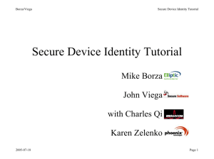 Secure Device Identity Tutorial - IEEE 802 LAN/MAN Standards