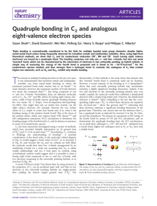 Quadruple bonding in C2 and analogous eight