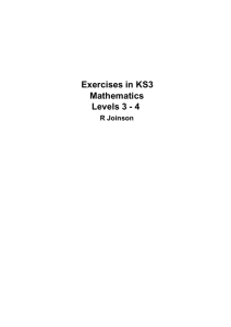 Exercises in KS3 Mathematics Levels 3 - 4