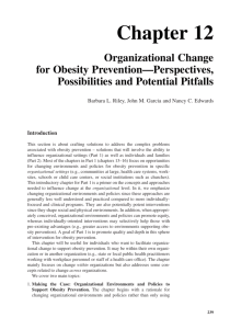 Chapter 12 Organizational Change for Obesity Prevention