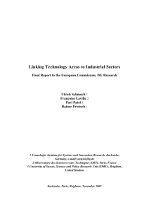 Linking Technology Areas to Industrial Sectors