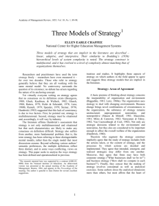 Three Models of Strategy