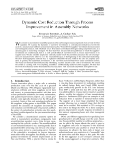 Dynamic cost reduction through process improvement in assembly