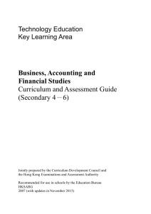 Business, Accounting and Financial Studies Curriculum and