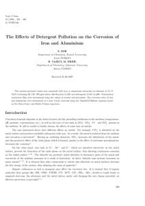 The Effects of Detergent Pollution on the Corrosion of Iron and