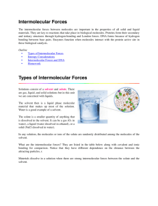 Intermolecular Forces Types of Intermolecular Forces