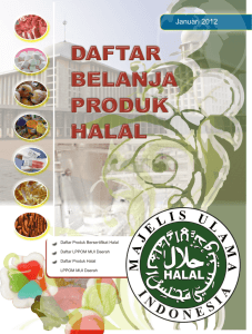 Daftar Belanja Produk Halal Januari 2012