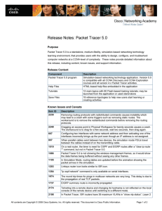 Release Notes: Packet Tracer 5. 0