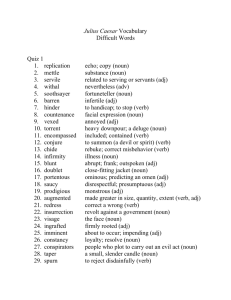 Julius Caesar Vocabulary Difficult Words Quiz 1 1. replication echo