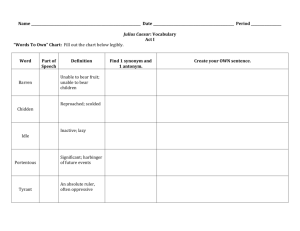 Caesar Vocabulary Packet