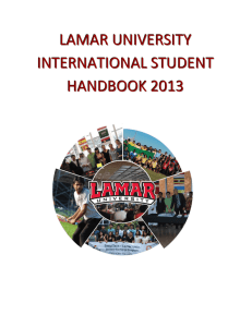 LAMAR UNIVERSITY INTERNATIONAL STUDENT HANDBOOK 2013