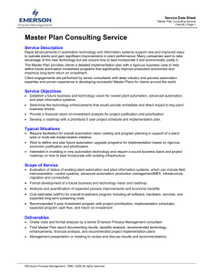 Automation Master Plan - Emerson Process Management