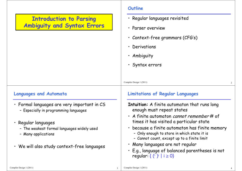 introduction to compiler design