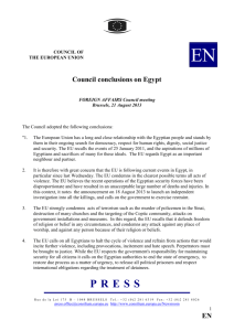 E Council conclusions on Egypt
