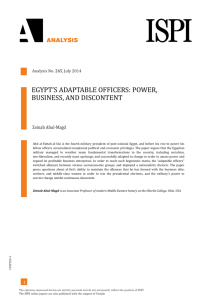 egypt's adaptable officers: power, business, and discontent