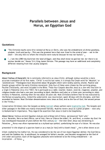 Parallels between the lives of Jesus and Horus, an Egyptian God