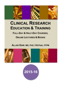 Clinical Research, Education and Training Brochure