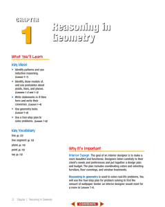 Chapter 1: Reasoning in Geometry