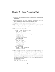 Chapter 7 – Basic Processing Unit