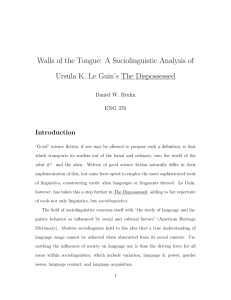 Walls of the Tongue: A Sociolinguistic Analysis of