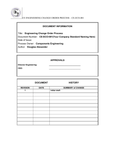 CE ENGINEERING CHANGE ORDER PROCESS – CE-ECO