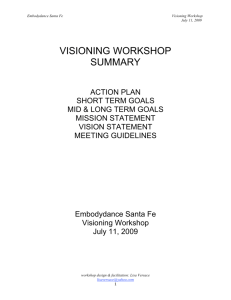 visioning workshop summary