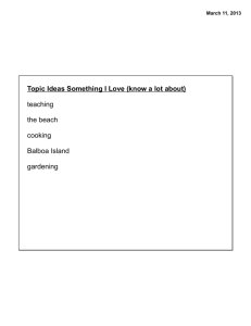 Topic Ideas Something I Love (know a lot about) teaching the beach