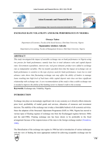 Exchange Rate Volatility and Bank Performance in Nigeria